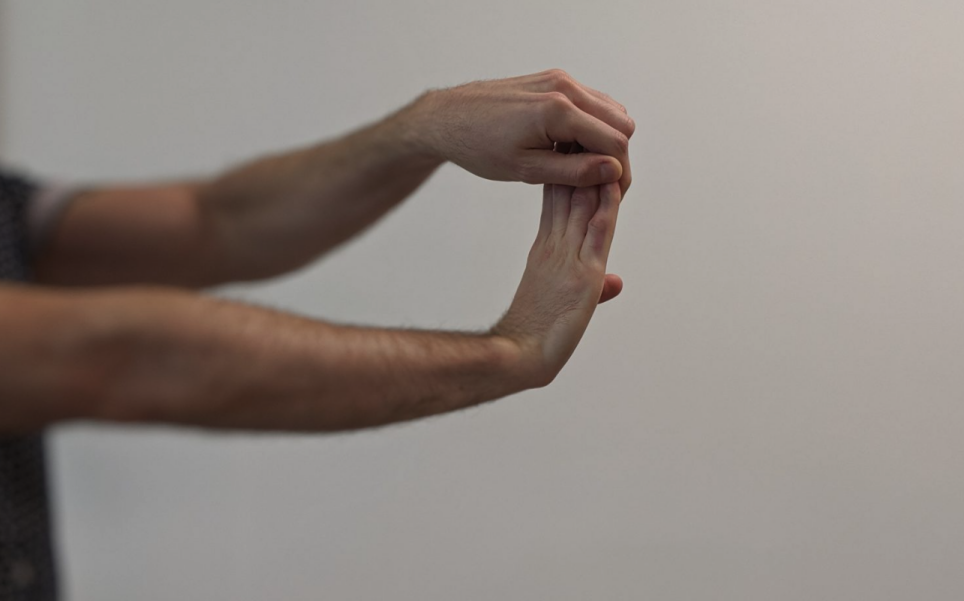 Drummer stretching